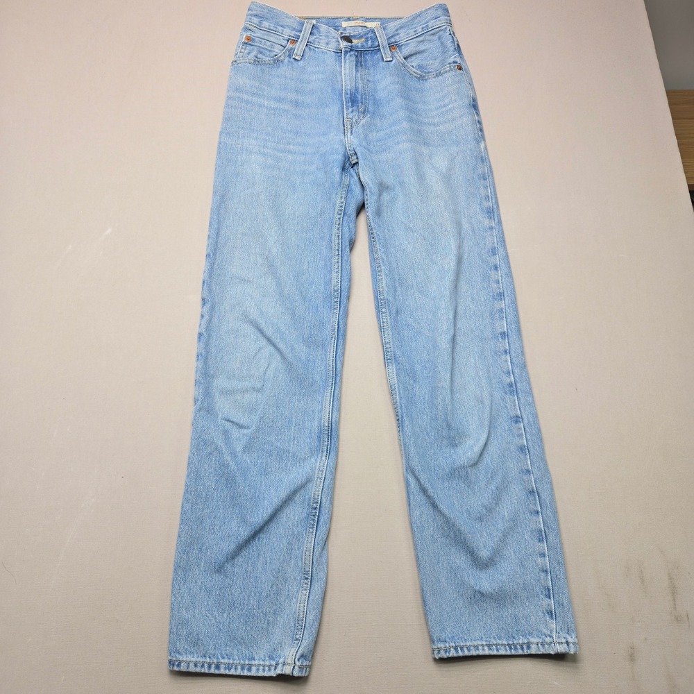 Levi's Big E Dad Jean Relaxed Straight Light Wash Blue Denim Women Size 23x30